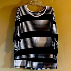 hype+ black and white long sleeve striped shirt, gently used